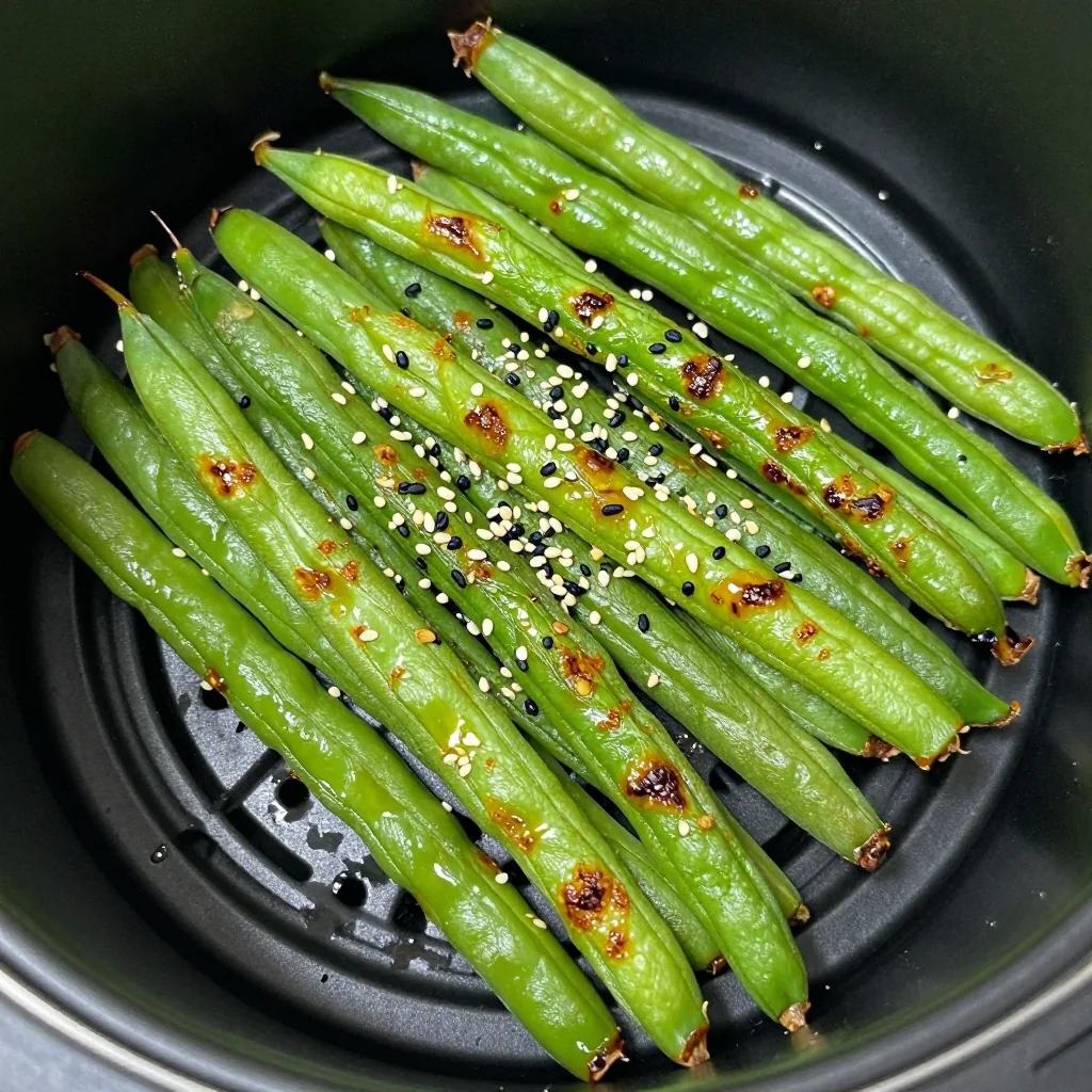 Crispy Air Fryer Green Beans with Sesame for Asian Sides