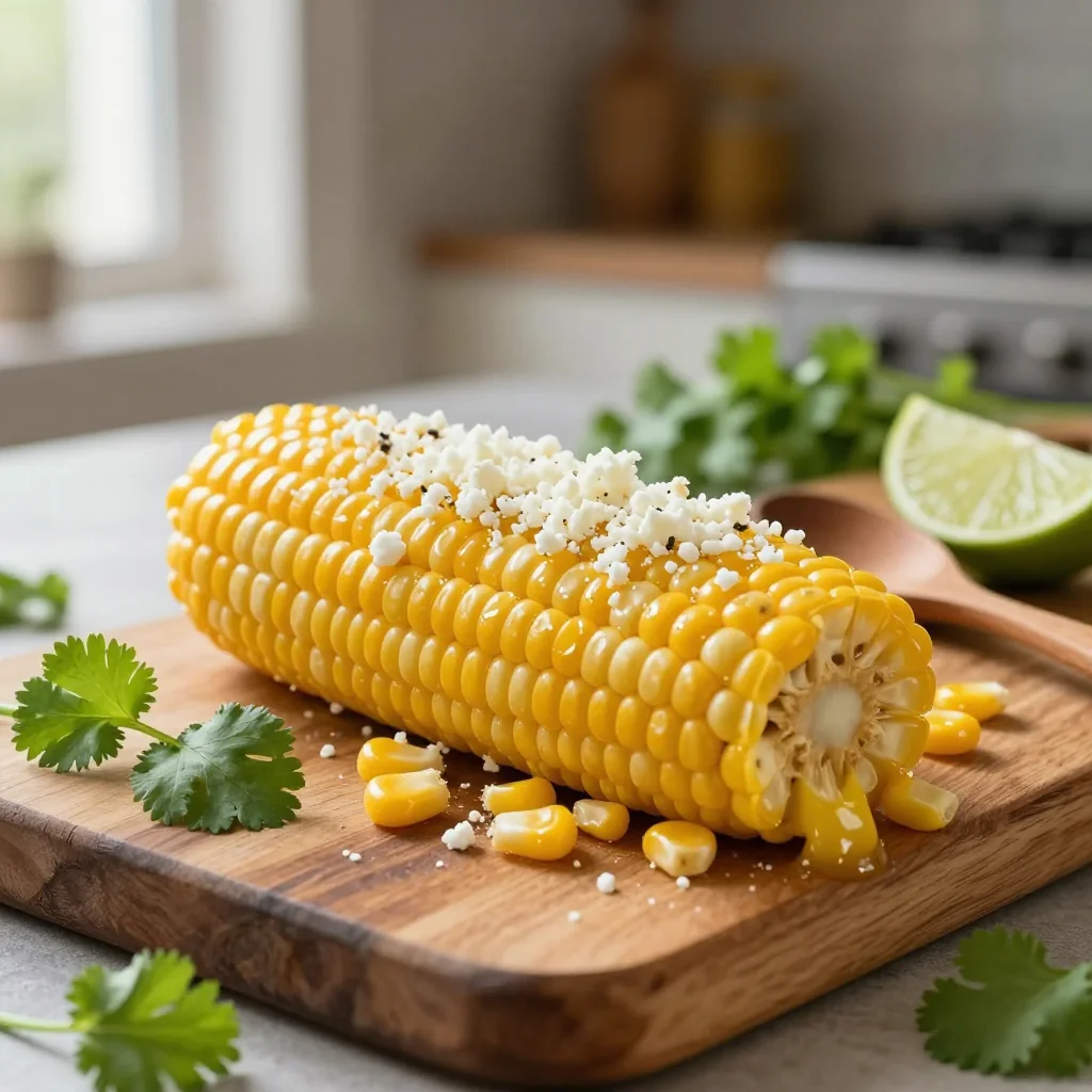Garlic Butter Corn with Cotija Cheese