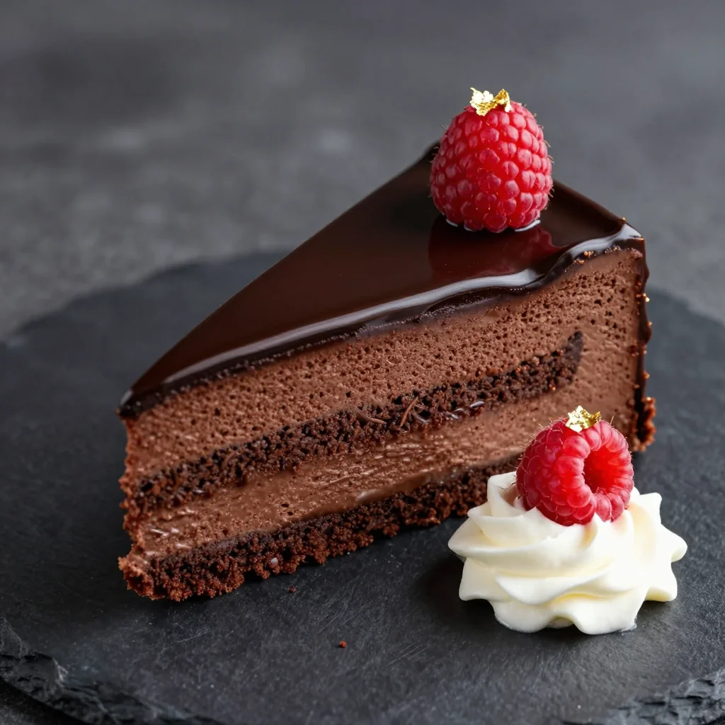 Indulgent Chocolate Mousse Cake with a Chocolate Glaze