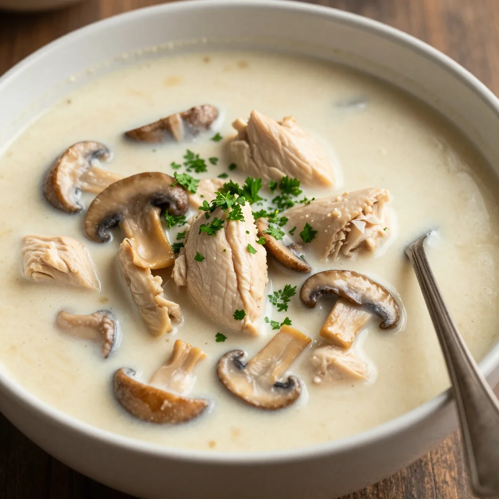 High Protein Chicken and Mushroom Soup for Winter Warmth
