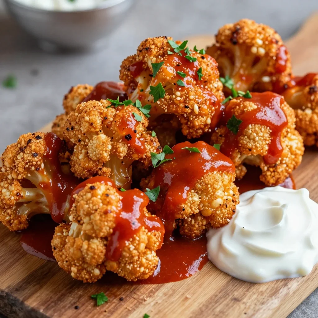 Spicy Roasted Cauliflower Wings With Buffalo Sauce