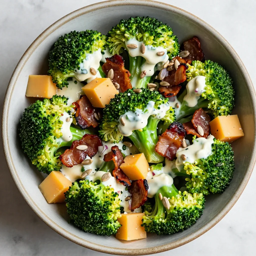 Keto Broccoli Salad with Bacon for a Creamy Side Dish