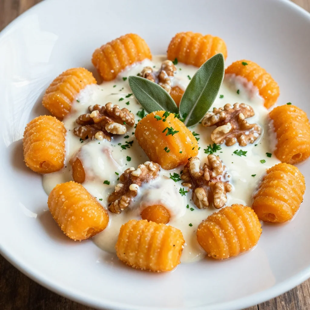 Healthy Sweet Potato Gnocchi with Creamy Sauce