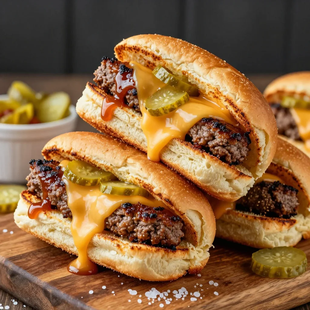 NFL Playoff Sliders with Hawaiian Rolls and Pickles