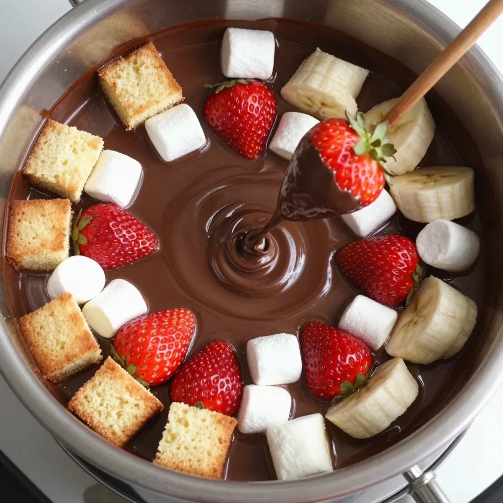 Slow Cooker New Year's Day Chocolate Fondue