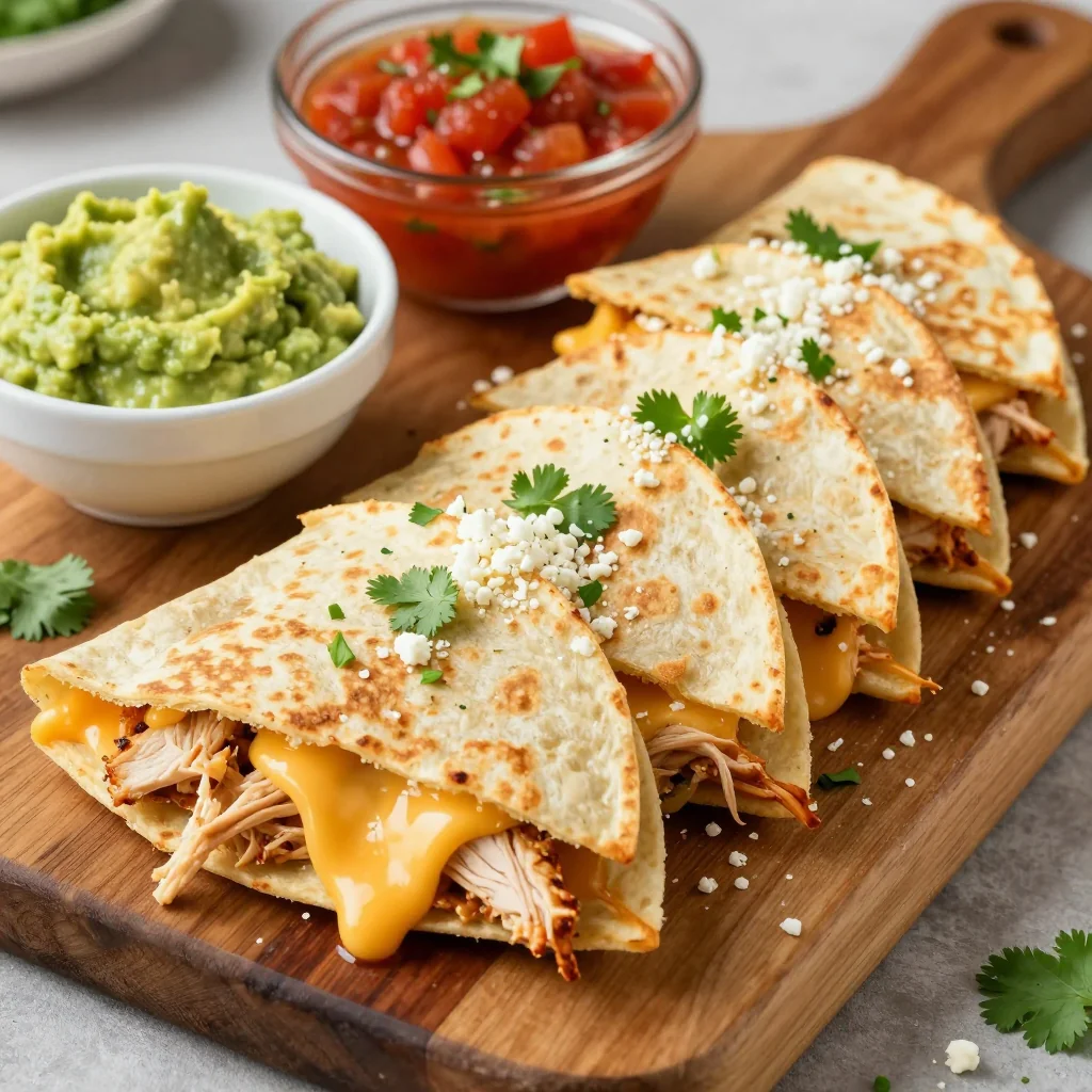 Kid-Friendly Cheesy Quesadillas with Shredded Chicken
