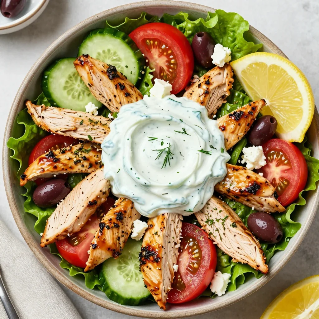 Meal Prep Greek Chicken Salad with Homemade Tzatziki