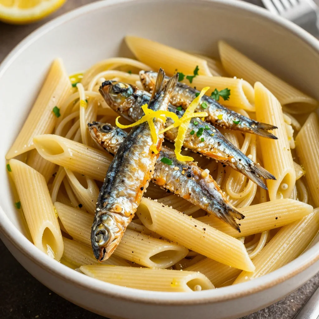 Easy Pantry Pasta with Sardines and Lemon for a Cheap Dinner