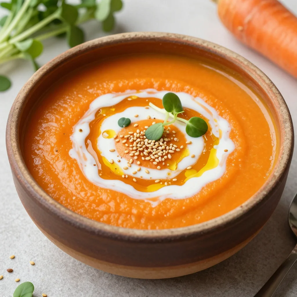 carrot ginger soup with coconut milk for cozy seasonal dinners