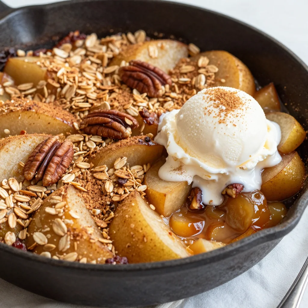 Warm Spiced Apple and Pear Crisp for a Winter Dessert