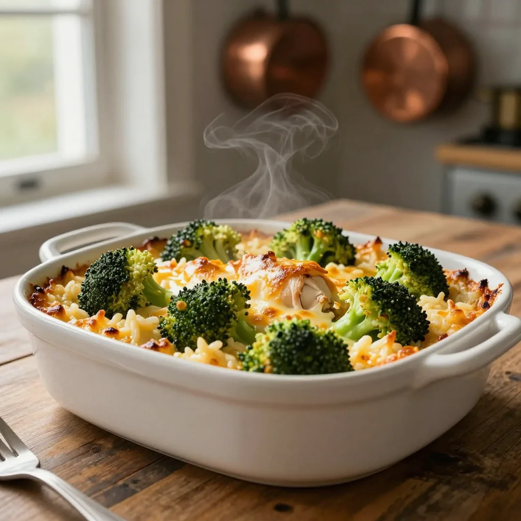 Broccoli Cheese Rice Casserole with Chicken
