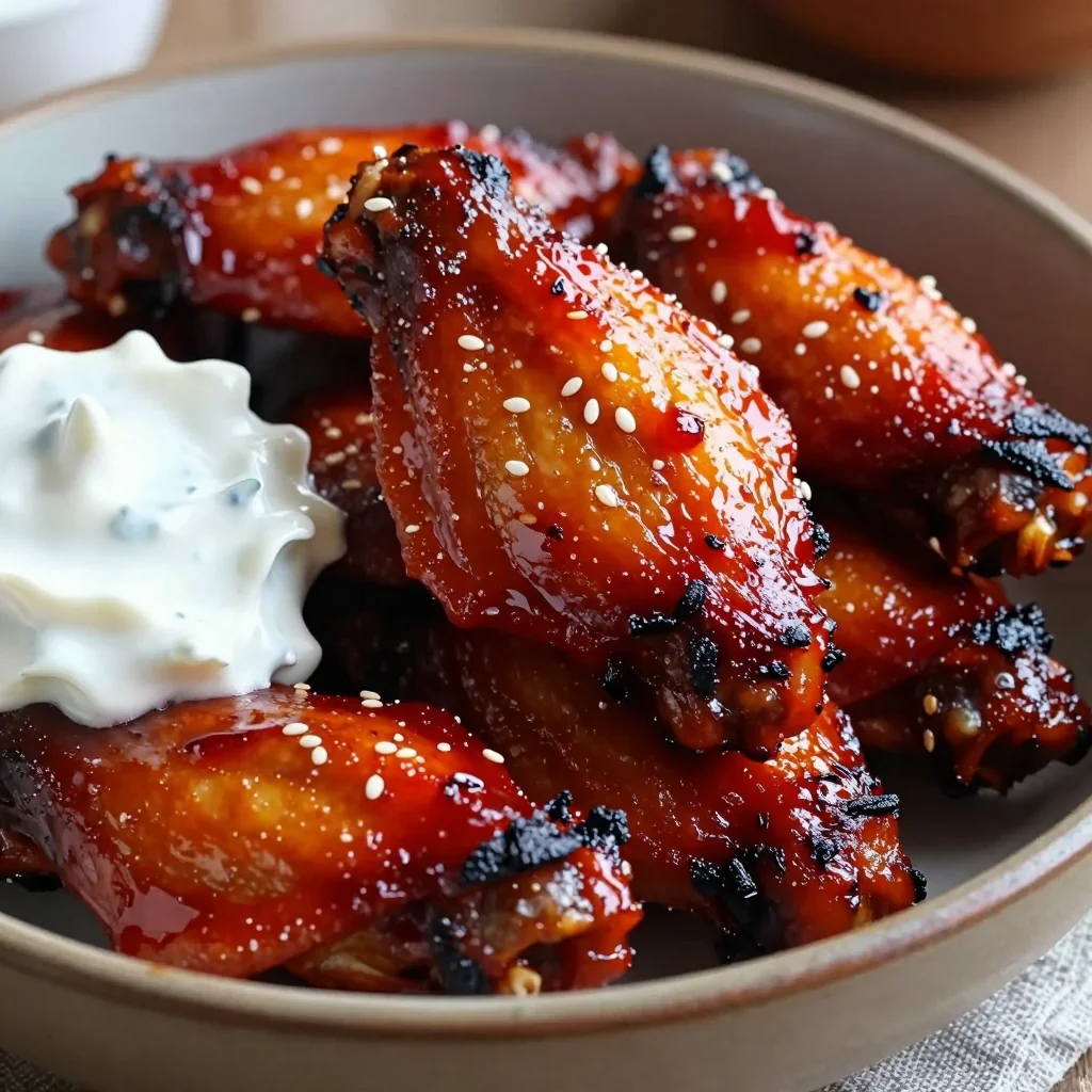 Slow Cooker Spicy BBQ Chicken Wings for NFL Playoffs