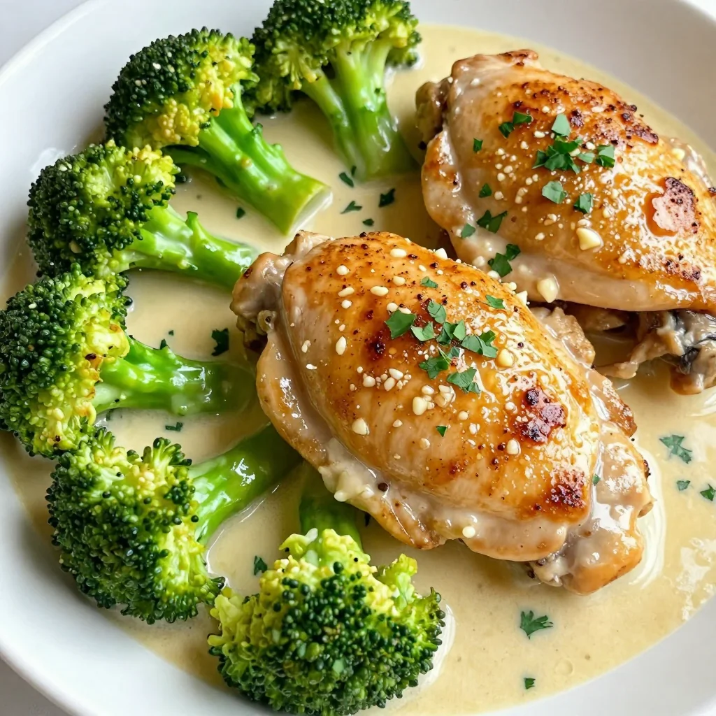 Budget Dinner Creamy Garlic Butter Chicken and Broccoli