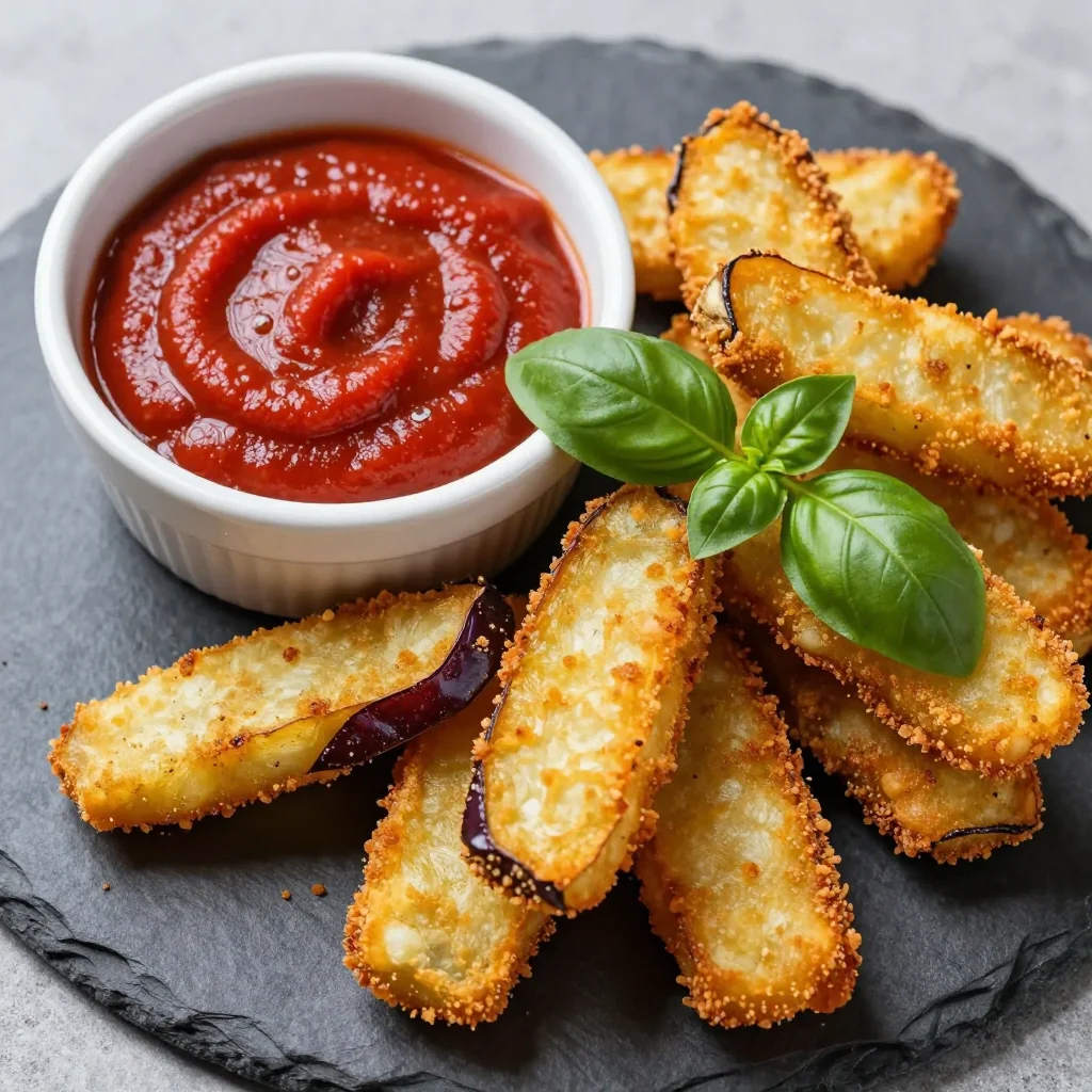 Crispy Baked Eggplant Fries with Marinara Dip