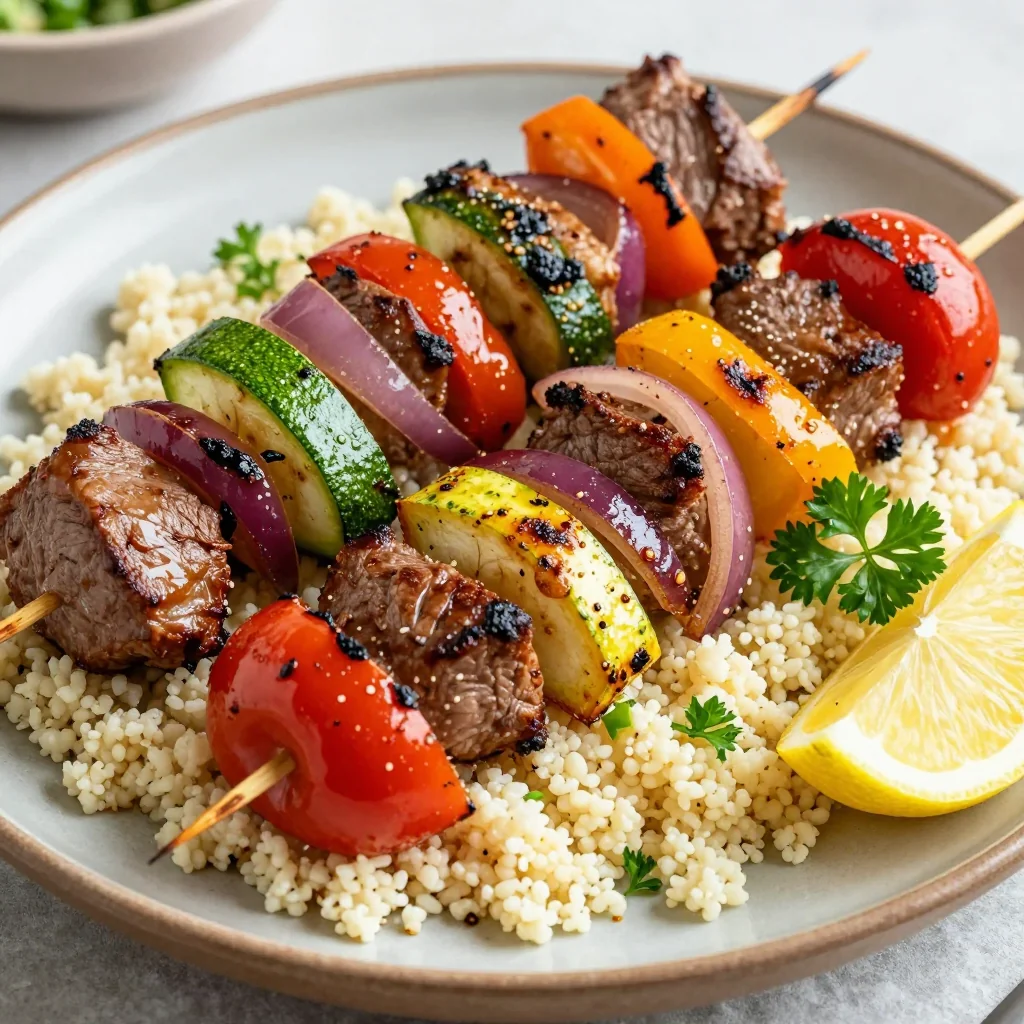 Freezer-Friendly Veggie And Beef Skewers