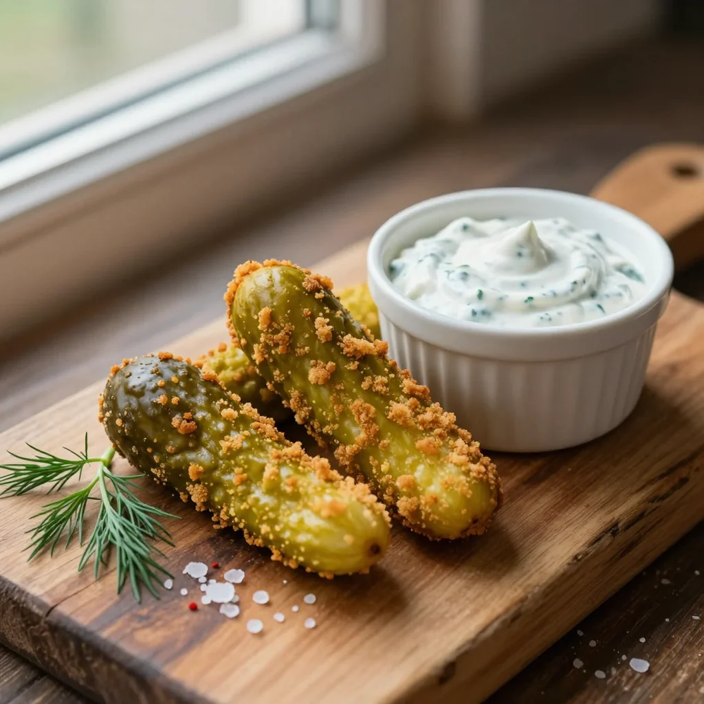 Crispy Fried Pickles with Ranch Dipping Sauce