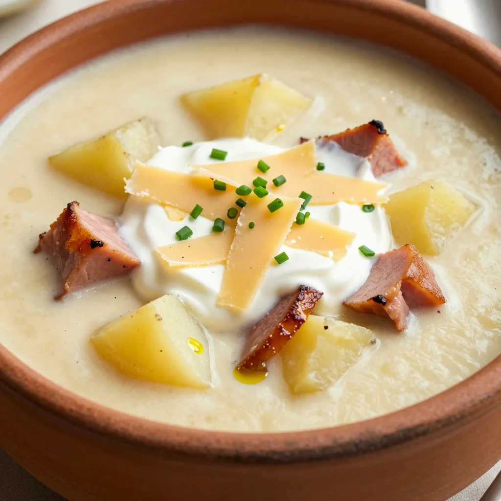 Budget Creamy Potato and Ham Soup for a Winter Meal