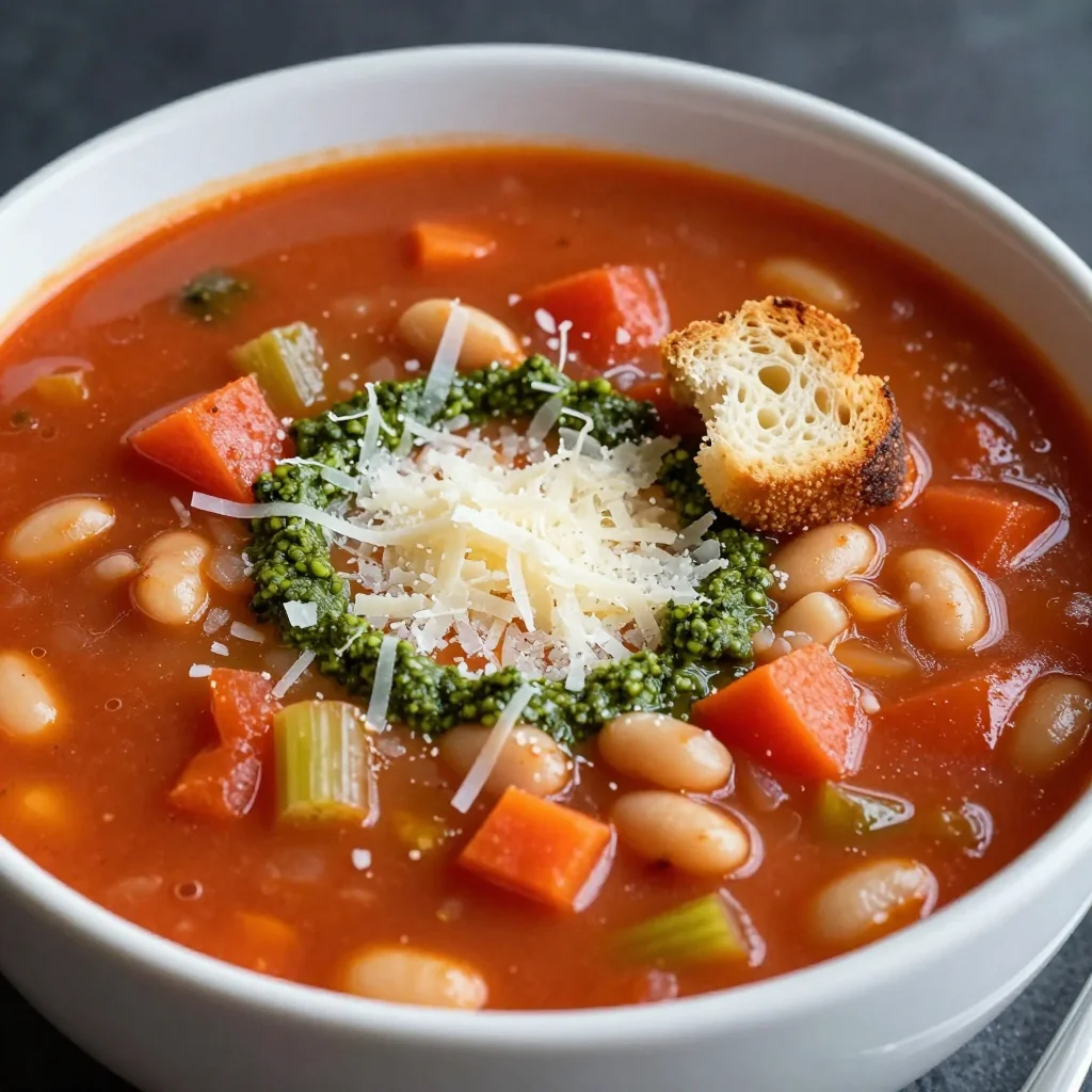 Hearty Minestrone Soup with Fresh Parmesan