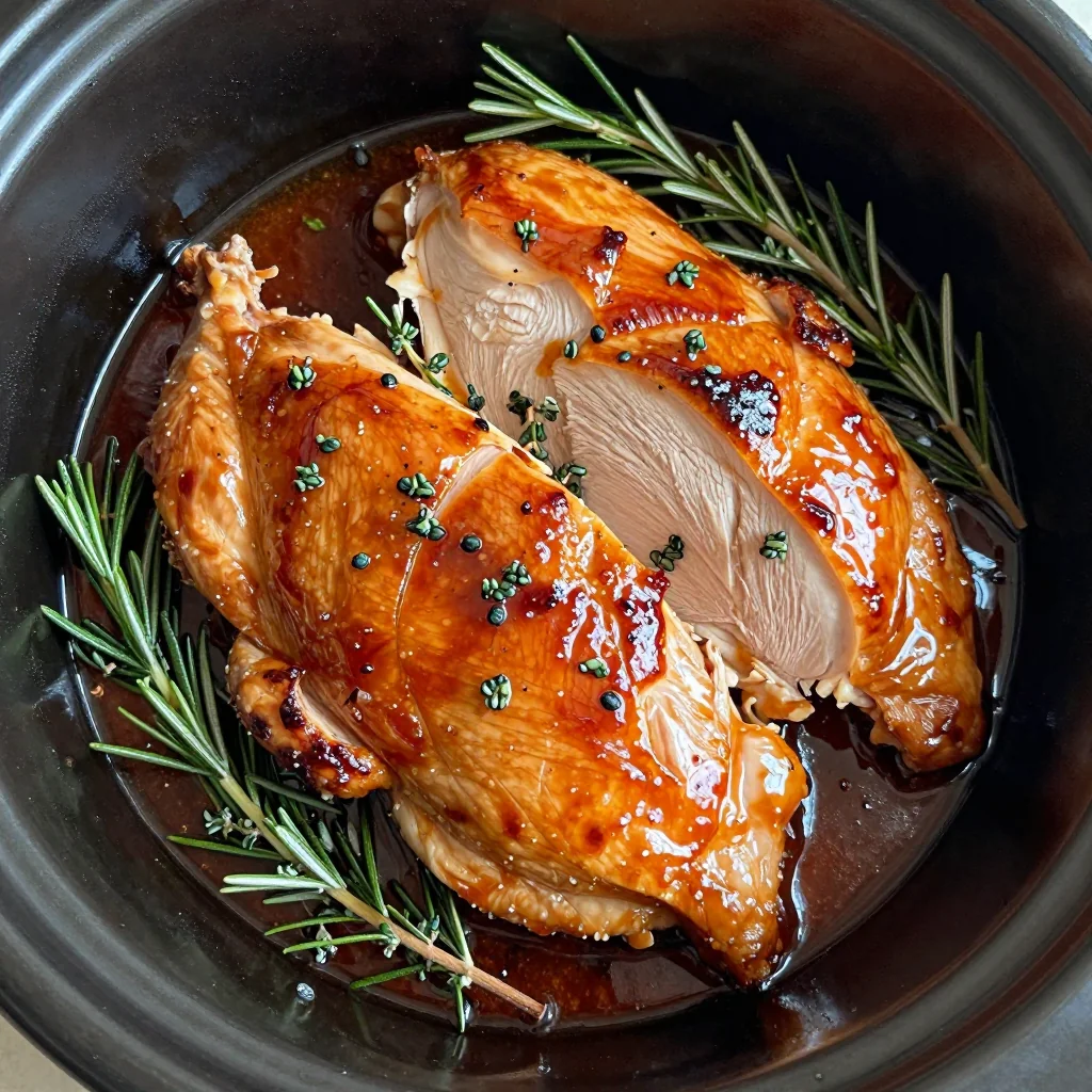 New Year's Day Slow Cooker Maple Glazed Turkey Breast