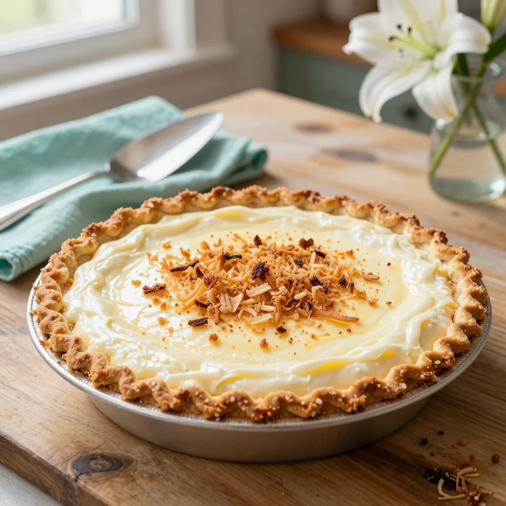 Old Fashioned Coconut Cream Pie with Toasted Coconut