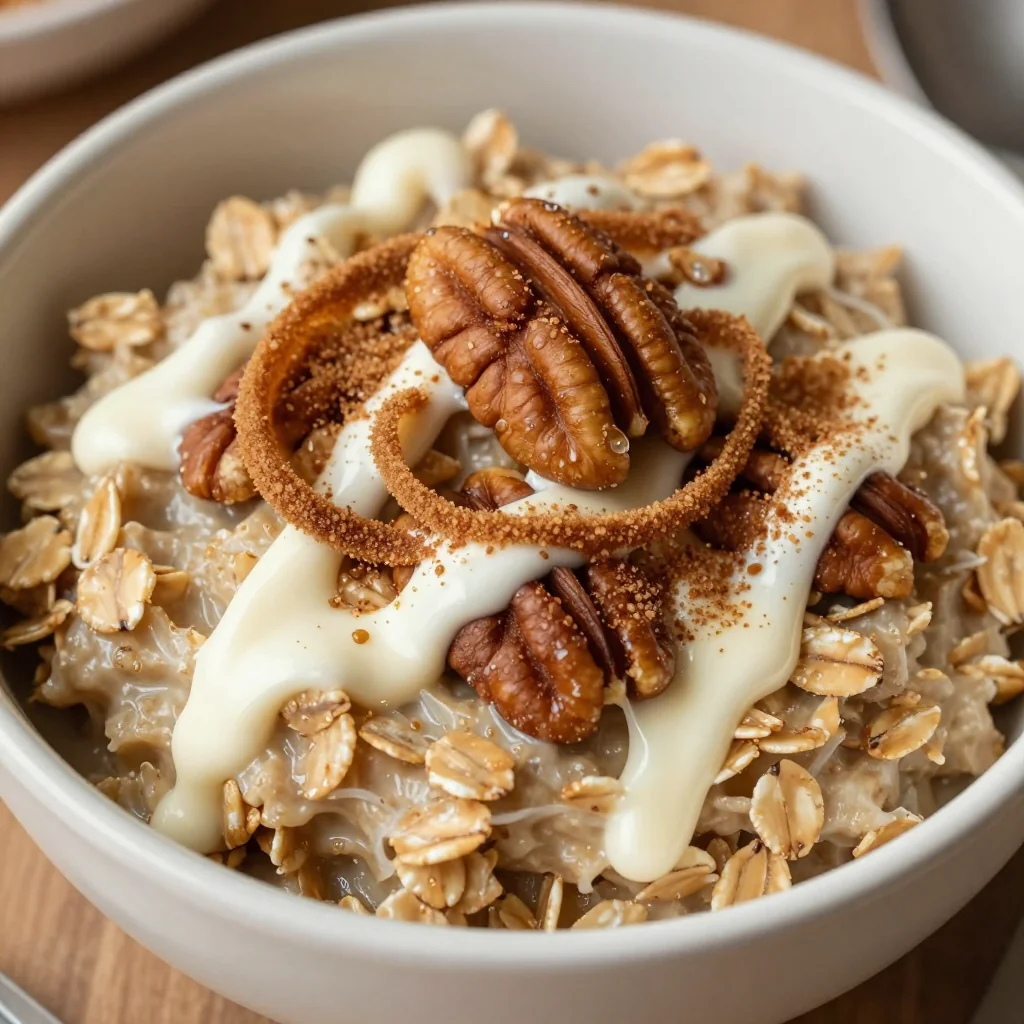 Cinnamon Roll Breakfast Oatmeal for a Sweet Bowl