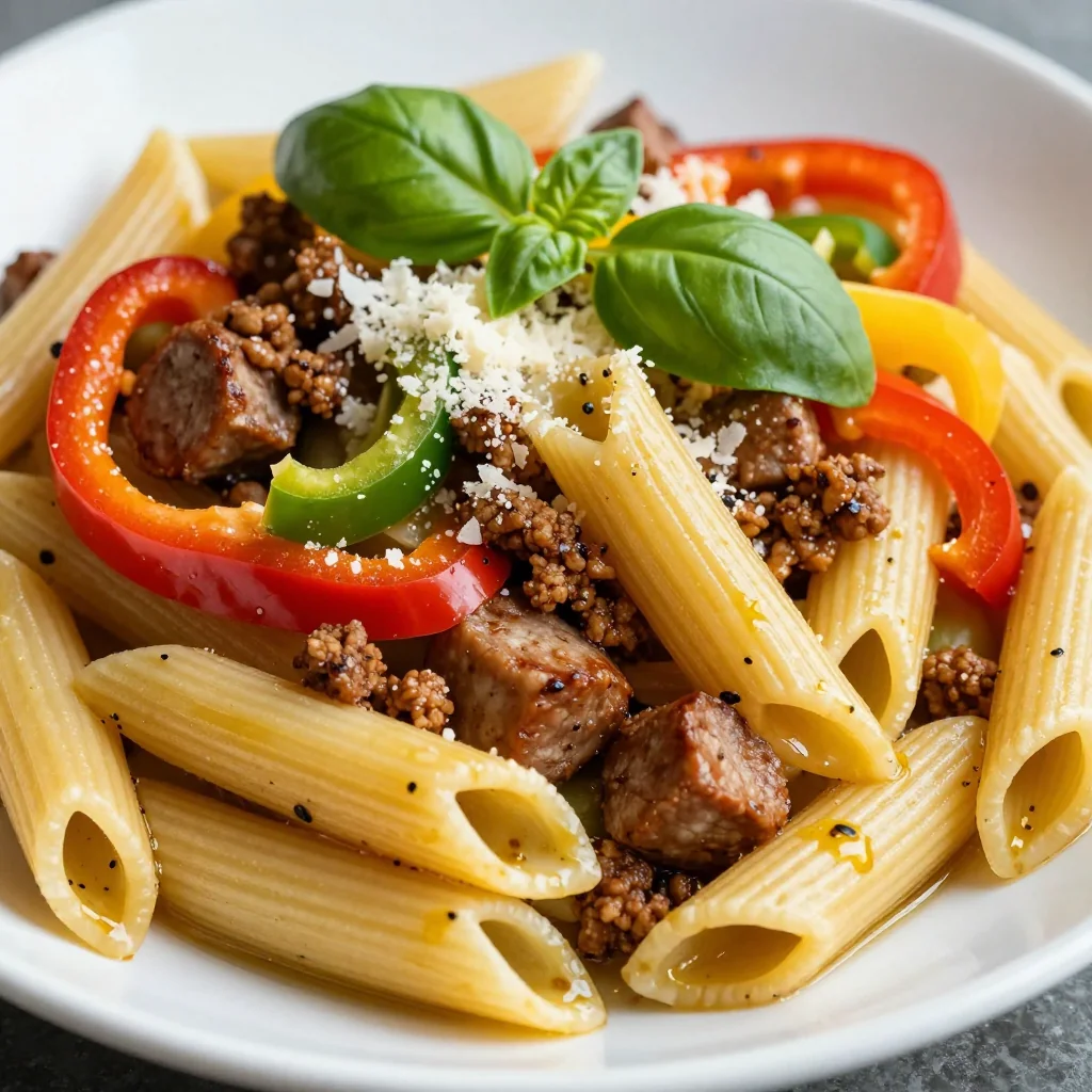 Easy Weeknight Sausage and Pepper Pasta Skillet