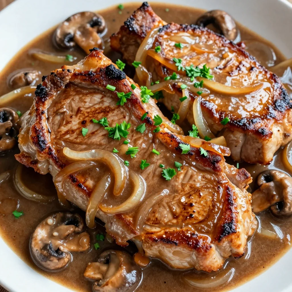 MLK Day Slow Cooker Smothered Pork Chops