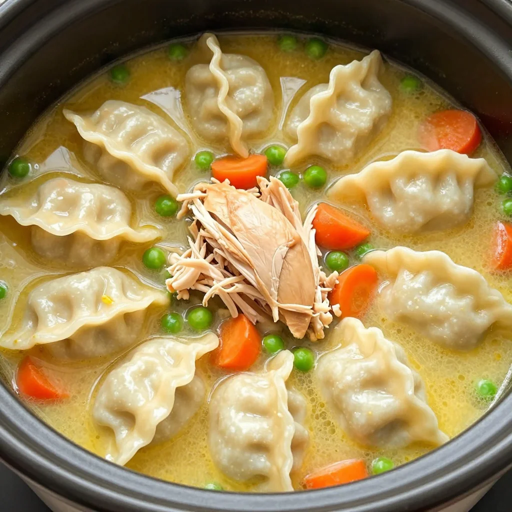Kid Friendly Chicken and Dumplings in Slow Cooker