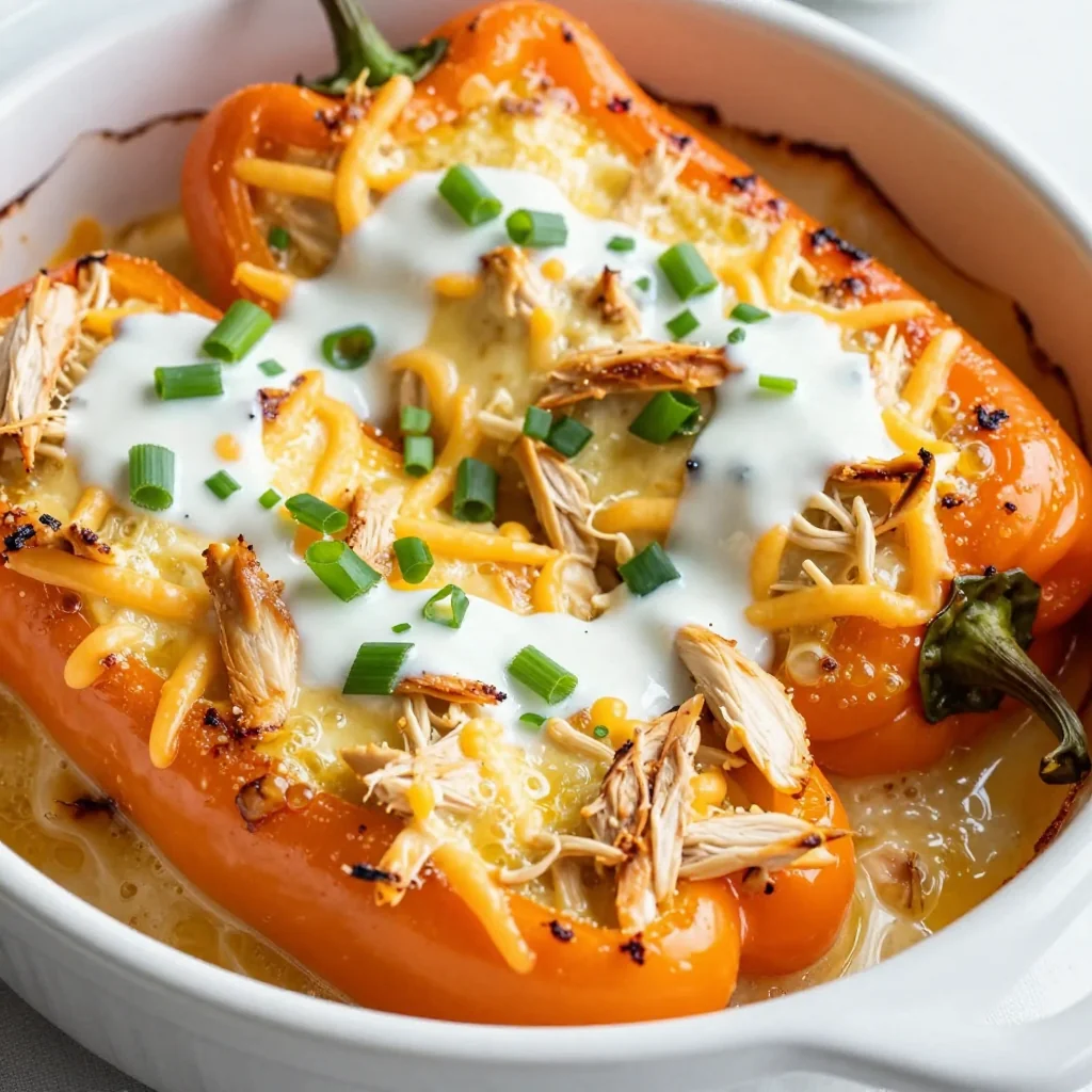NFL Playoff Buffalo Chicken Dip Stuffed Peppers