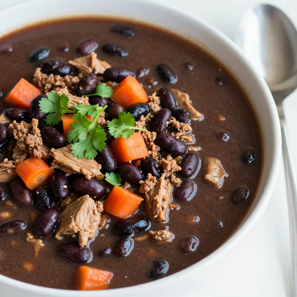 High Protein Black Bean and Turkey Soup for Reset