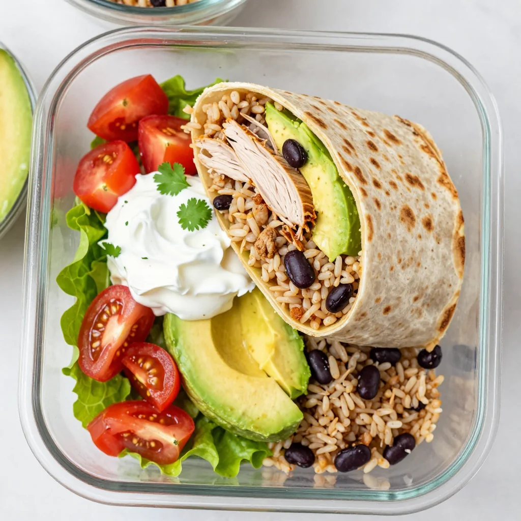 Healthy Turkey Burrito Wraps for Lunch Meal Prep