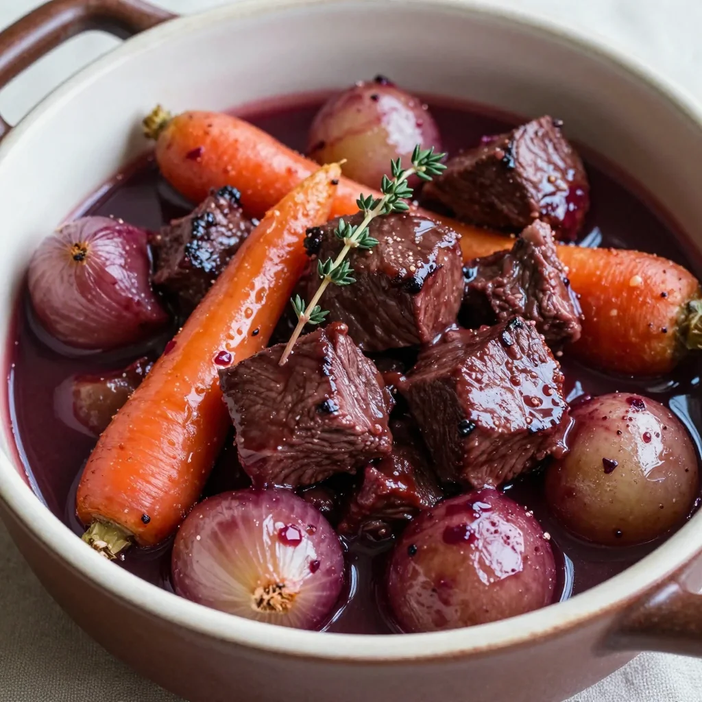 slow cooker beef burgundy with root vegetables for winter comfort food