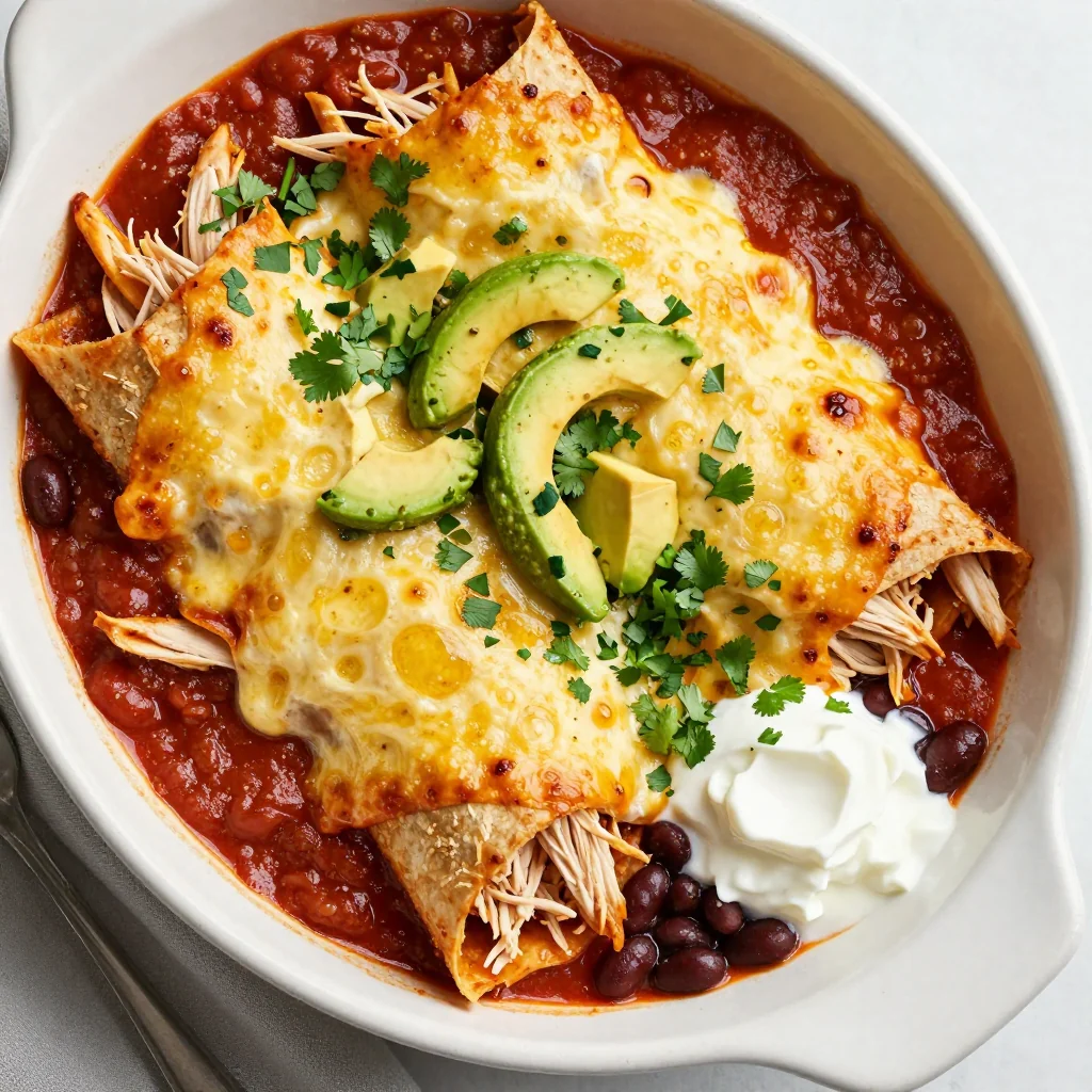 New Year Healthy Chicken Enchilada Casserole