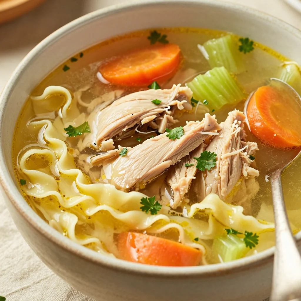 Slow Cooker Chicken Noodle Soup for Sick Winter Days
