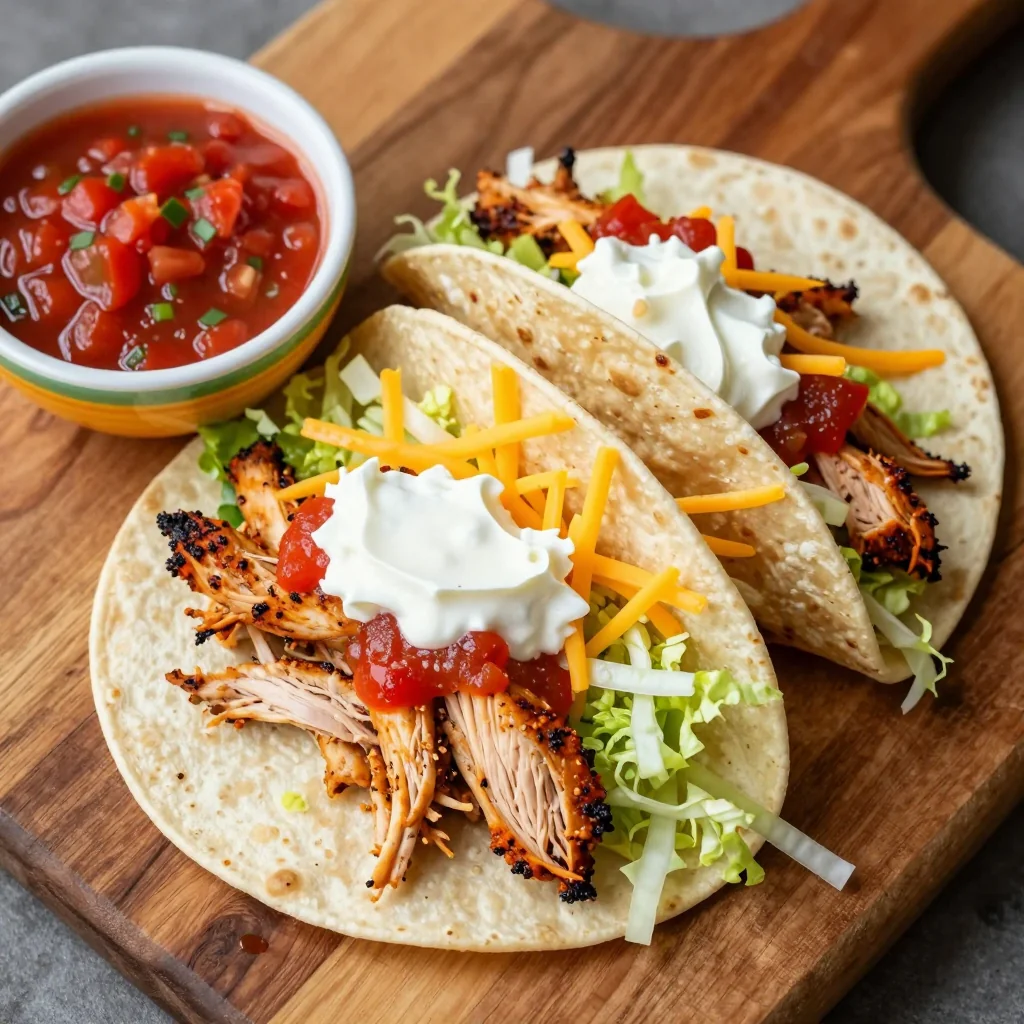 Kid Friendly Chicken Tacos using Pantry Salsa