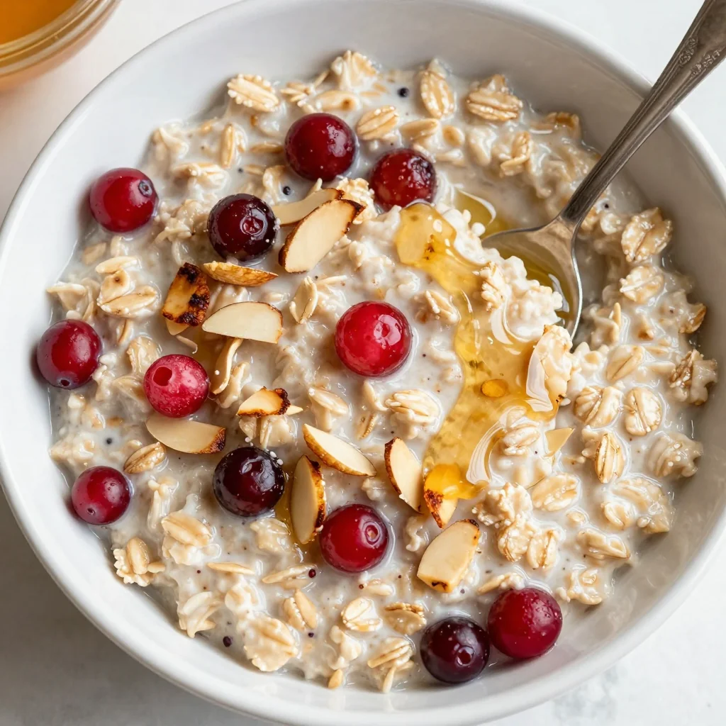 Warm Cranberry Almond Oatmeal for a Festive Morning
