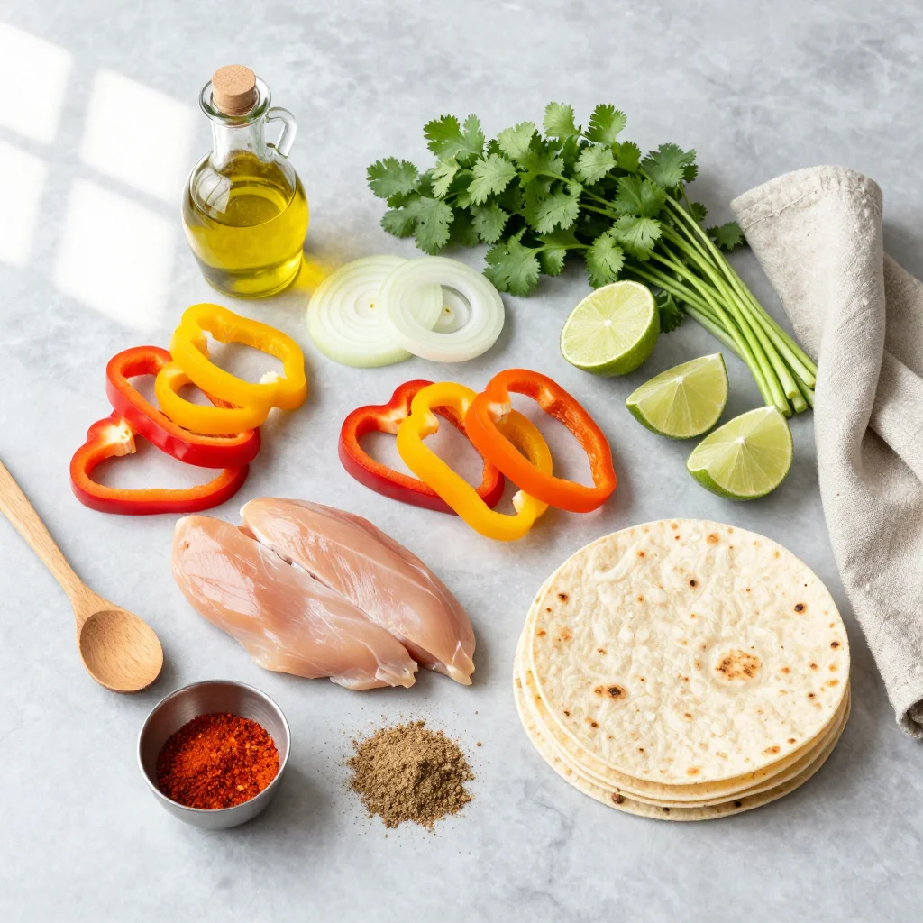 All ingredients for Sheet Pan Chicken Fajitas