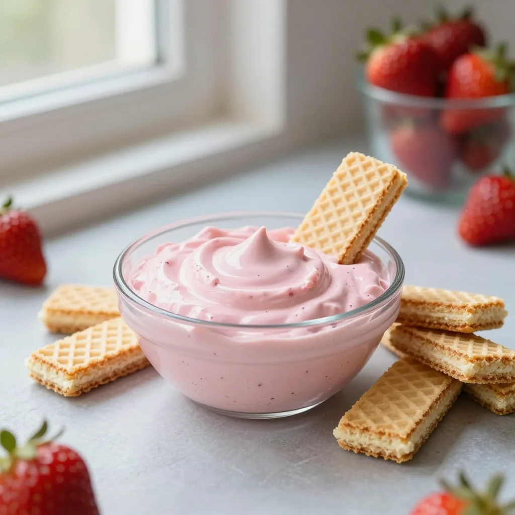 Strawberry Shortcake Dip with Vanilla Wafers