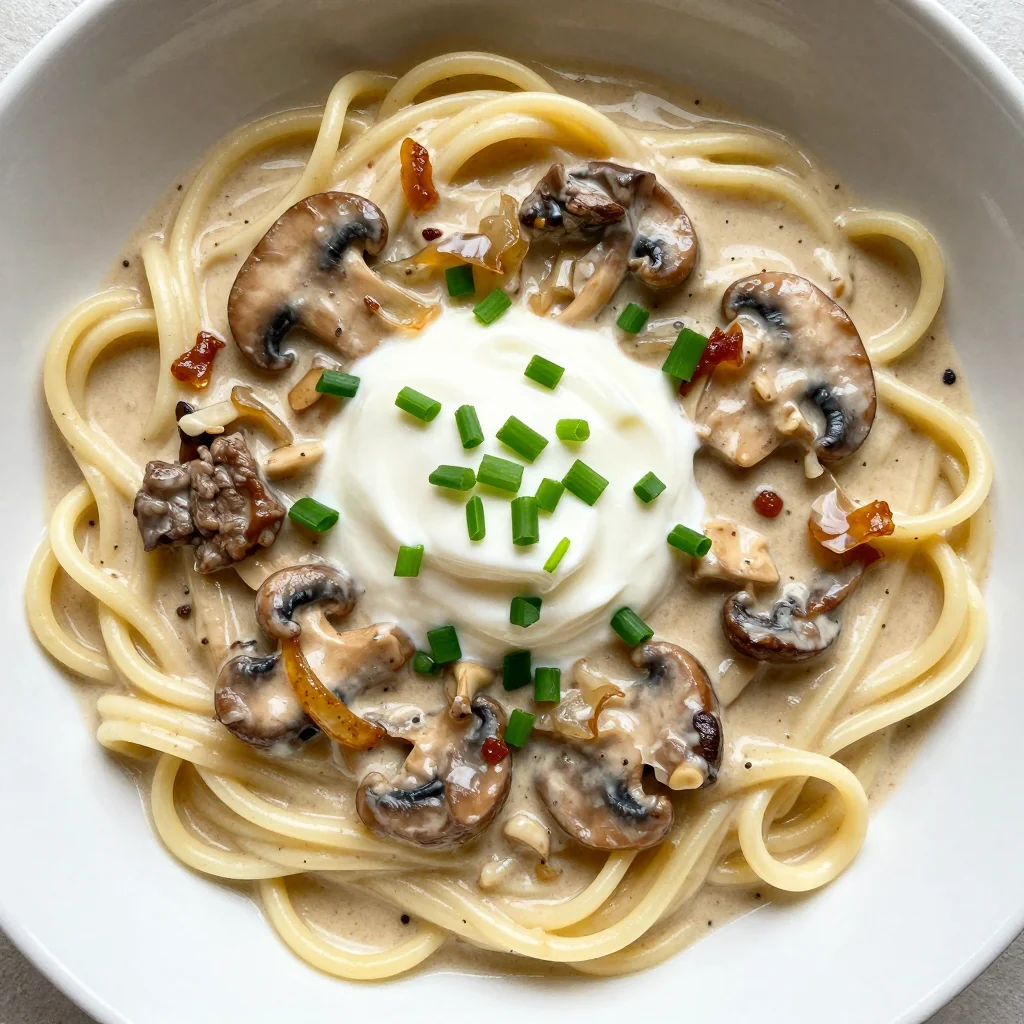 Easy Ground Beef Stroganoff with Sour Cream