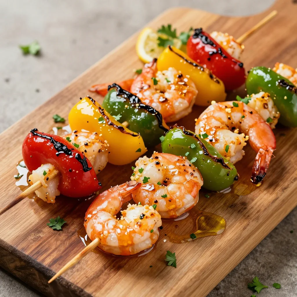 Freezer-Friendly Veggie And Shrimp Skewers