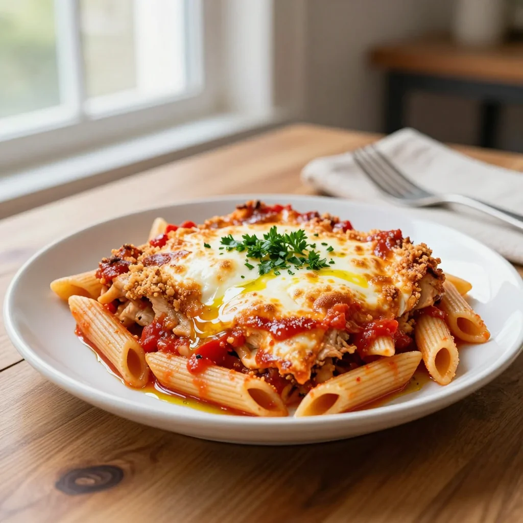 Chicken Parmesan with Penne Pasta