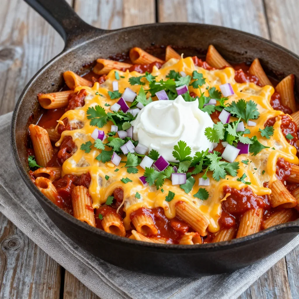 One-Pan Cheesy Taco Pasta for Easy Family Dinners