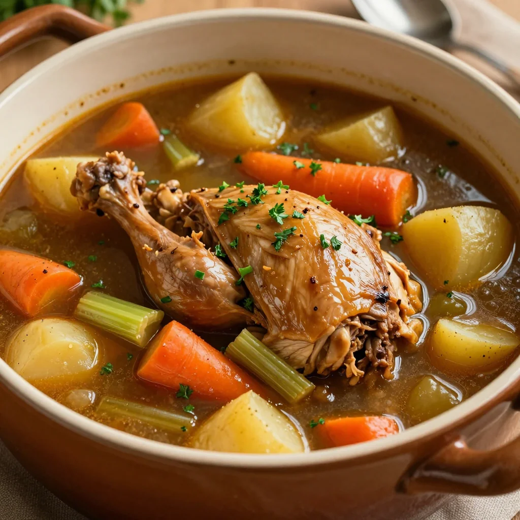batch cooking friendly slow cooker turkey and vegetable stew for families
