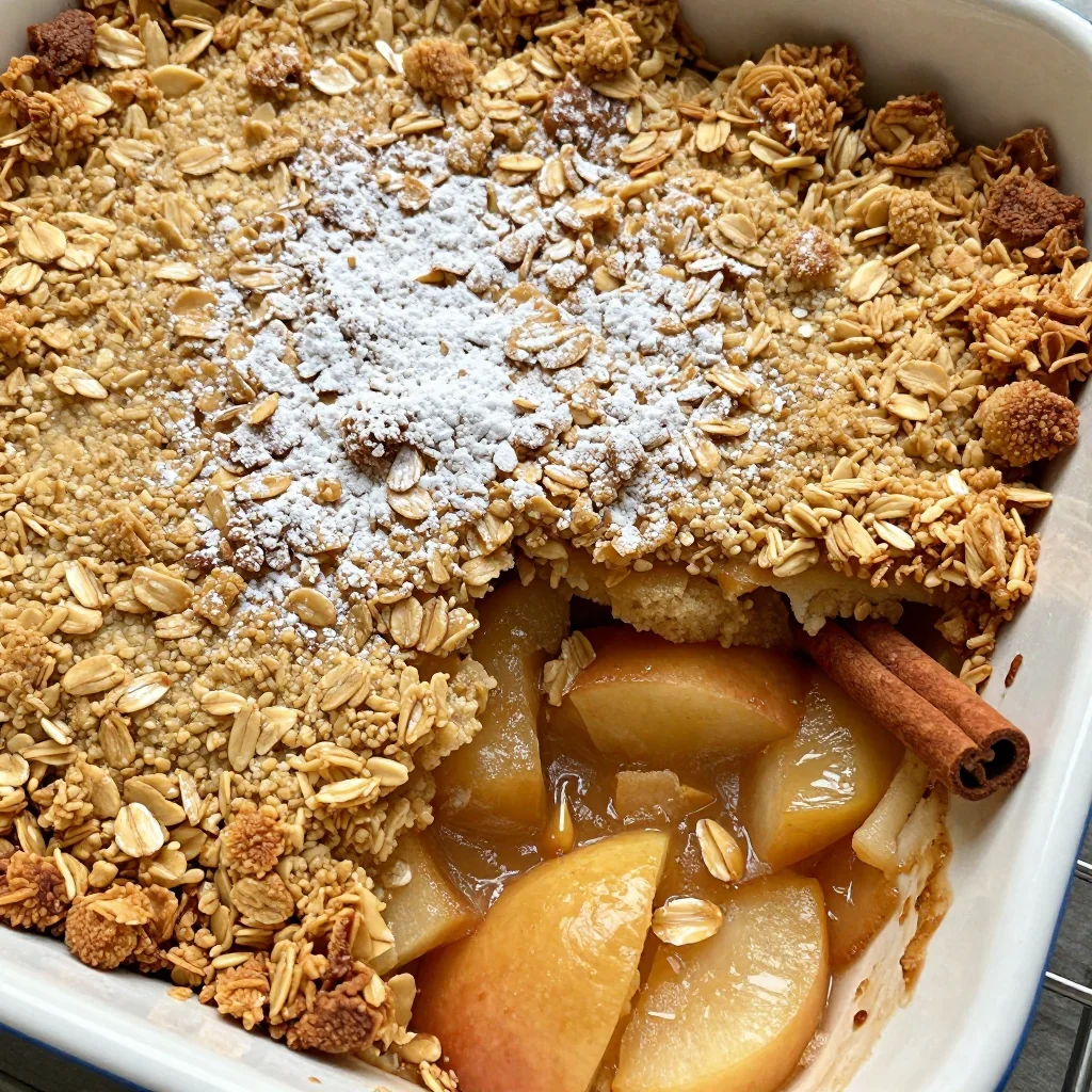 Warm Apple Crisp with a Cinnamon Oat Topping