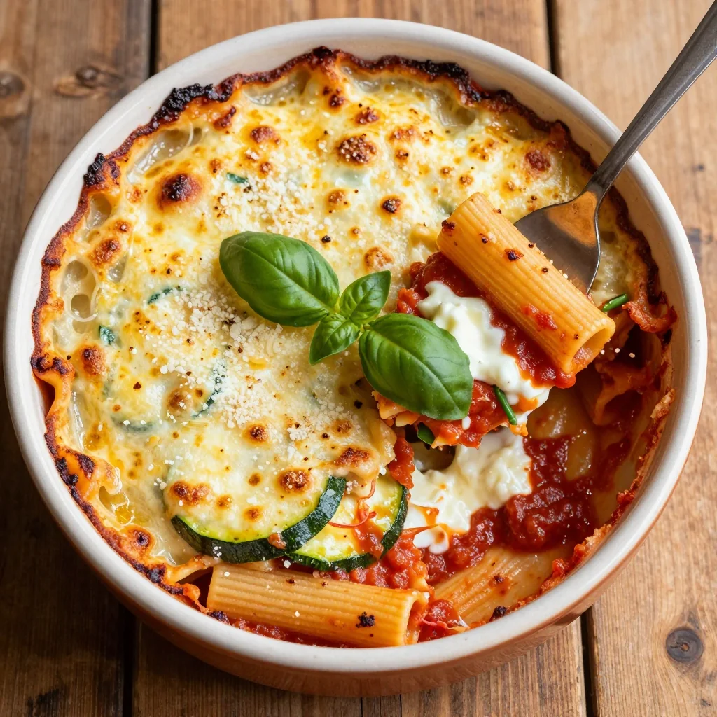 Baked Ziti with Hidden Zucchini for Family Friendly Dinners