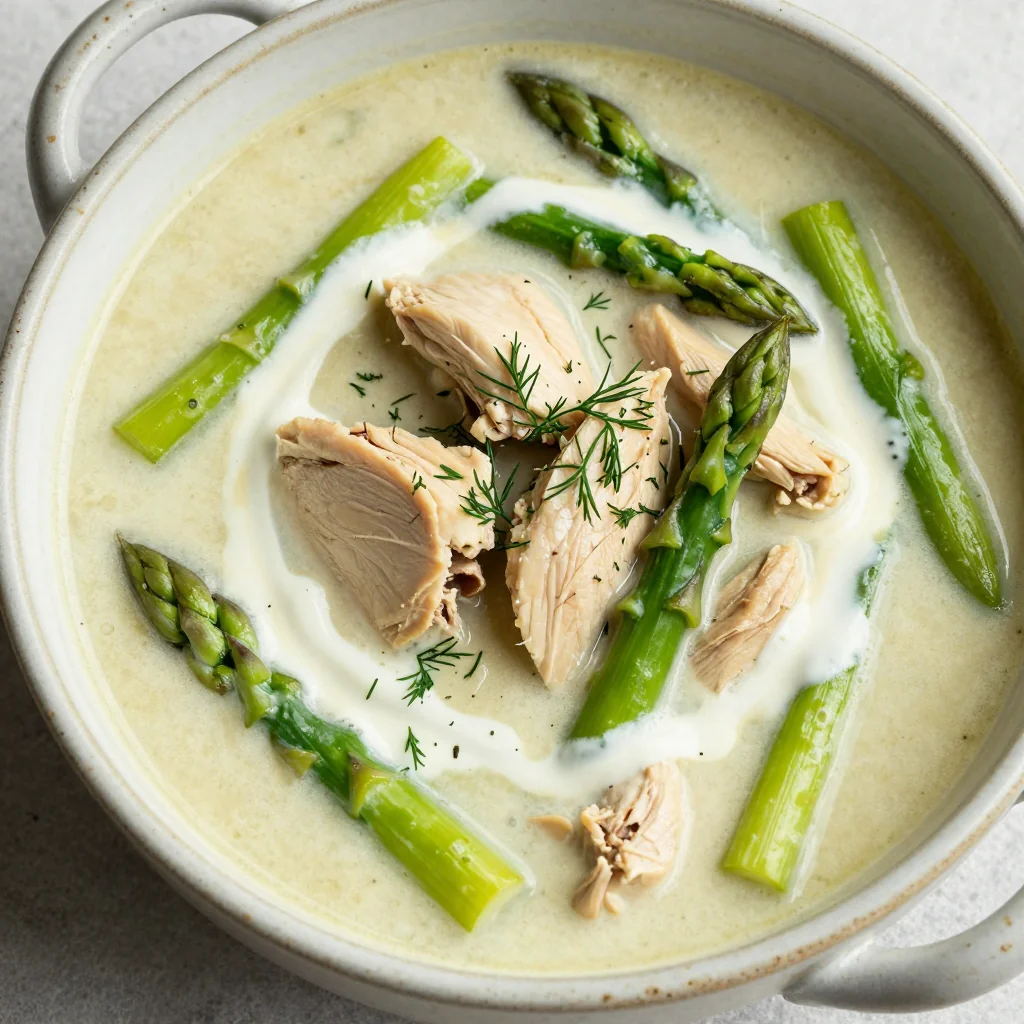 Creamy Chicken and Asparagus Soup for Spring Lunch