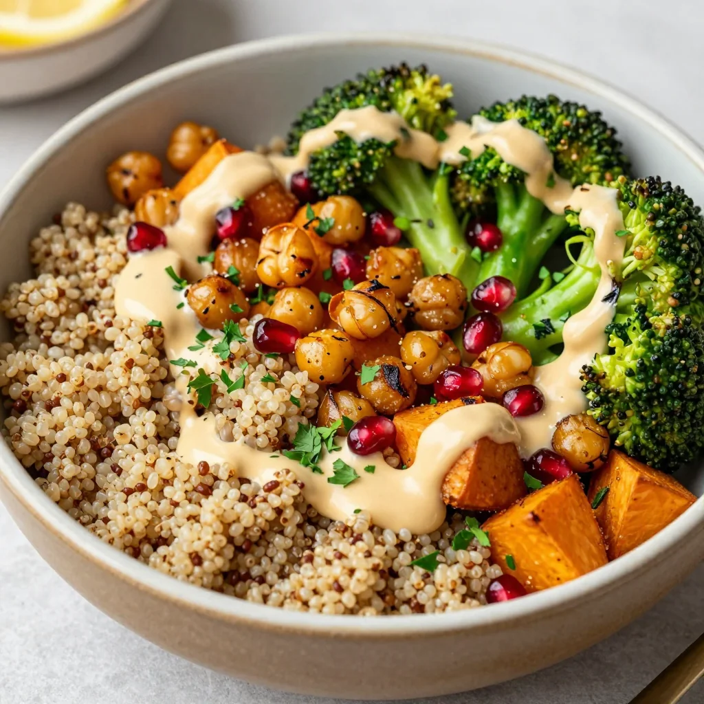 New Year Reset Quinoa Bowls with Roasted Veggies and Chickpeas