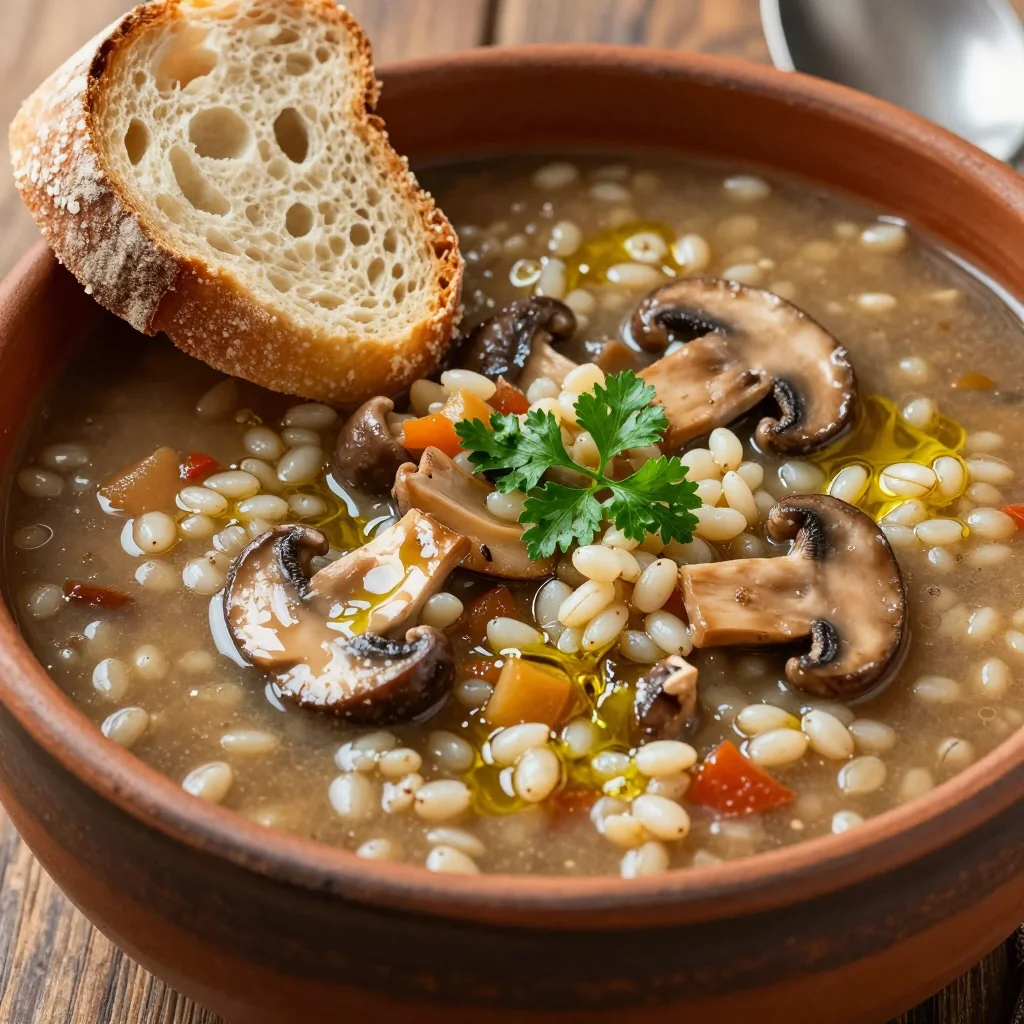Cozy Mushroom Barley Soup for MLK Day Dinner