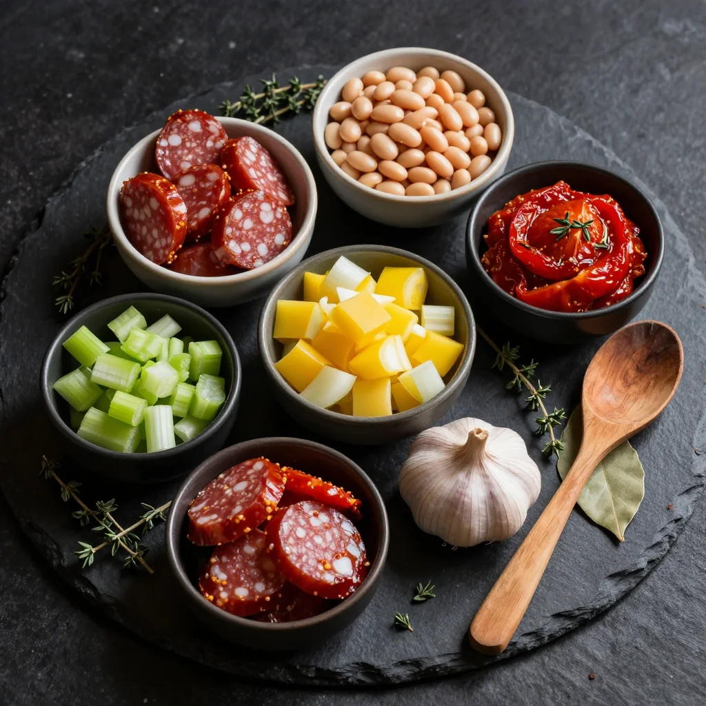 Ingredients for Spicy Sausage and White Bean Soup