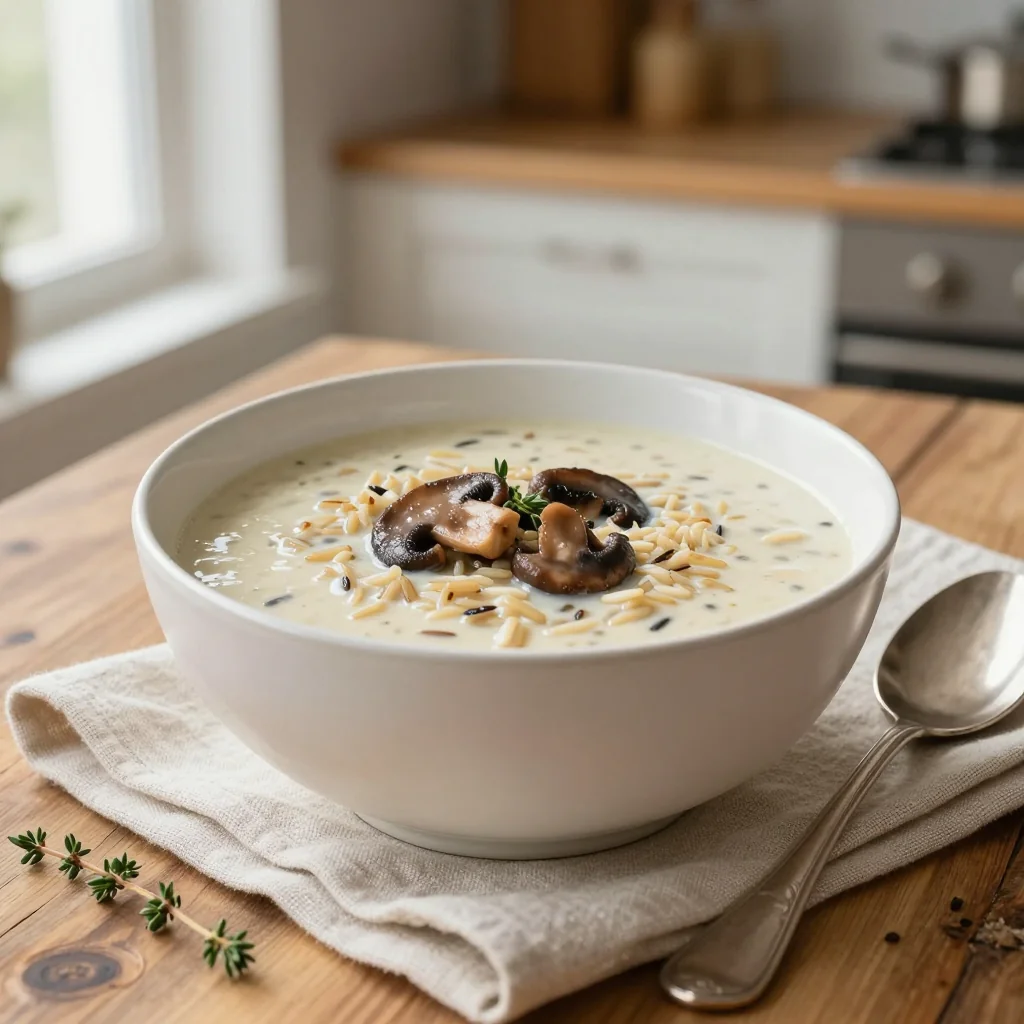 Creamy Wild Rice Soup with Mushroom